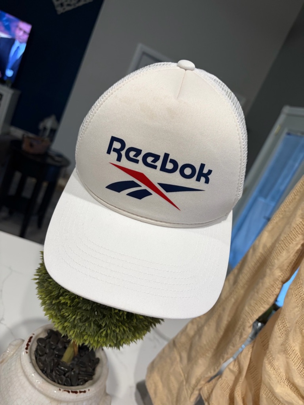 Reebok White Mesh Trucker Cap